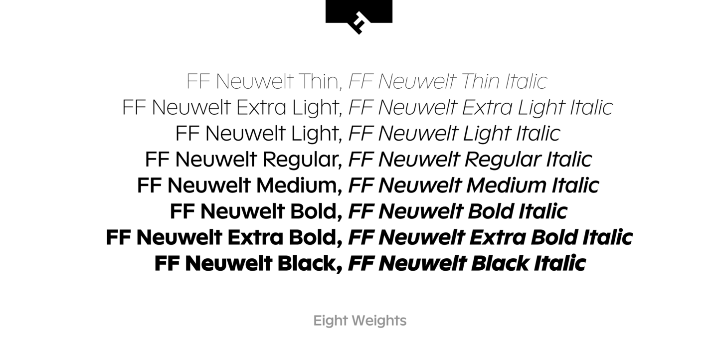 Пример шрифта FF Neuwelt Inline